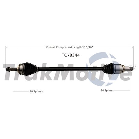 Surtrack Axle Cv Axle Shaft, To-8344 TO-8344